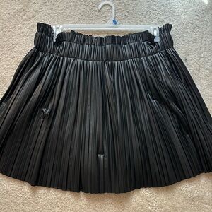 Black Faux Leather Tuckernuck skirt